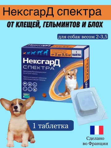 Нексгард Спектра XS 2-3,5кг 1 таблетка